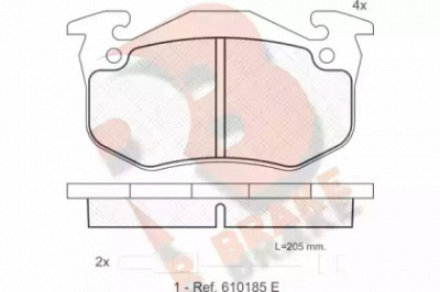 R BRAKE rb0723 -  Комплект тормозных колодок, дисковый тормоз